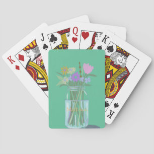 Hübsche Quirky Whimsical Wildblumen +Individuelle Spielkarten