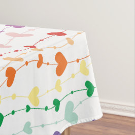 Hübsche Rainbow-Herz-Musterfamilie Tischdecke
