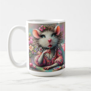 Hübsche Rattendame mit Martini-Beatmung Kaffeetasse