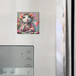 Hübsche Rattendame mit Martini-Beatmung Magnet