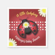Hübsche Red and Black Ladybug Daisies Baby Dusche