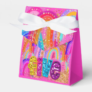 Hübsche Regenbogen-5.-Geburtstags-Geschenkbox Geschenkschachtel