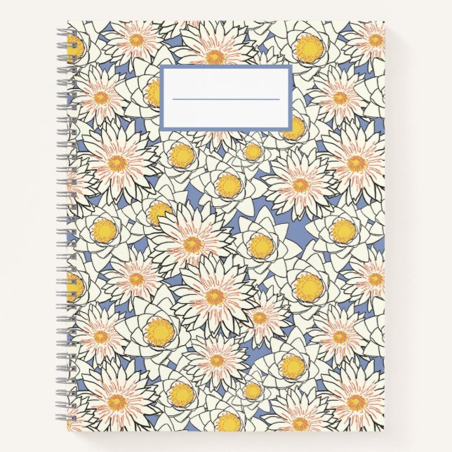Hübsche Retro-Blume l Elegantes Muster Notizbuch (Vorderseite)