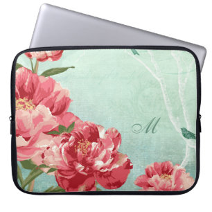 Hübsche Retro Blume Wohngestaltung Chintz Peony n  Laptopschutzhülle