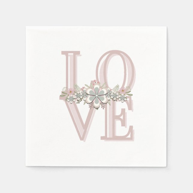 Hübsche Retro Blumenrosa/grüne Imitate mit Prägung Serviette (Vorderseite)