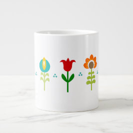 Hübsche Retro Folklore-Blume Jumbo-Tasse