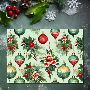 Hübsche Retro-Ornamente und Blume Weihnachten