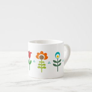 Hübsche Retro-Volkstum-Blumen Espressotasse