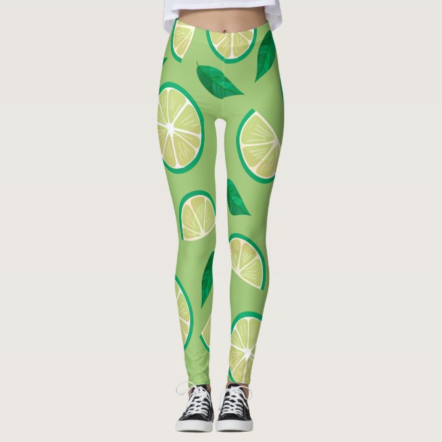 Hübsche Retrofarbe l Zitronengrün Leggings (Vorderseite)