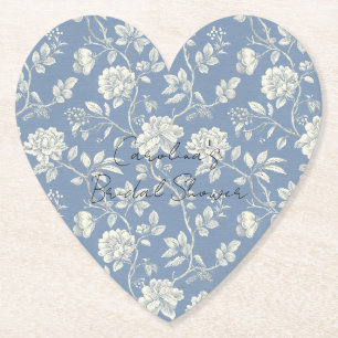 Hübsche romantische blaue cremefarbene Blumen Brau Untersetzer