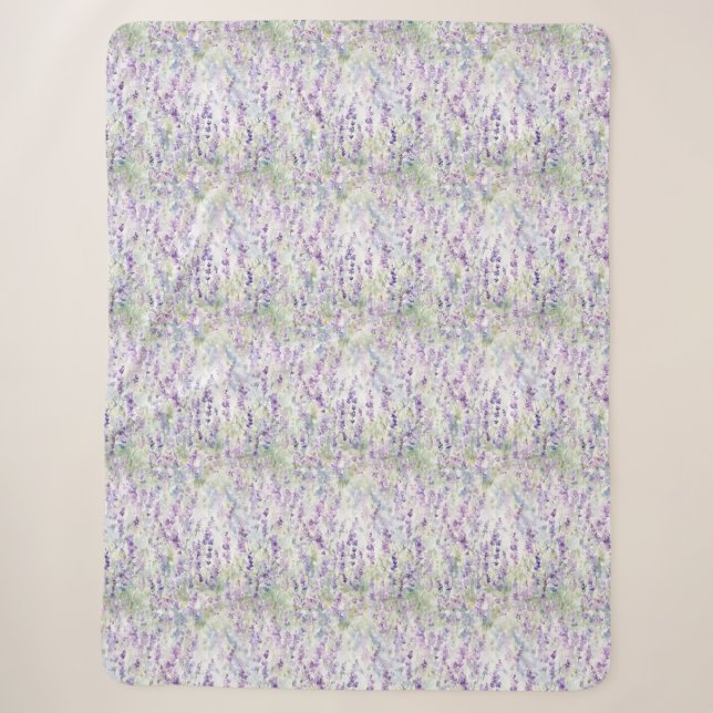 Hübsche romantische violette Blumen   Sherpadecke (Vorderseite)