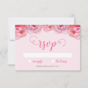Hübsche Rosa Aquarellfarben-Rose Blumenzehen RSVP
