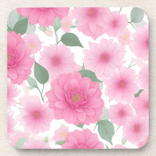 Hübsche rosa ästhetische Blume Serene Floral Charm Getränkeuntersetzer