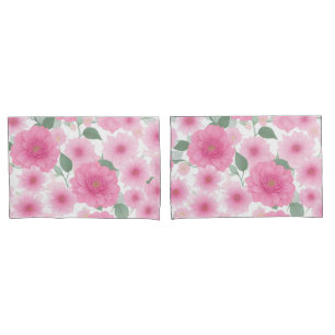 Hübsche rosa ästhetische Blume Serene Floral Charm Kissenbezug
