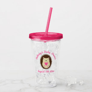 Hübsche rosa Baby-Igel-Girl-Baby-Party Acryltrinkbecher