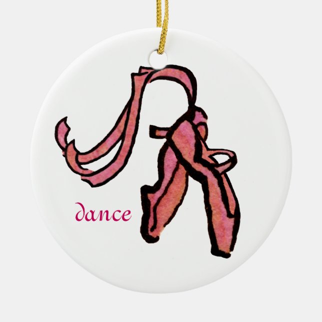 Hübsche rosa Ballett-Pantoffel Keramikornament (Vorne)