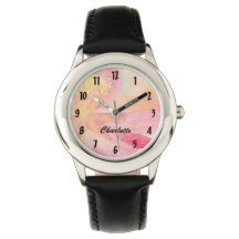 Hübsche rosa Bläserchenuhr mit Personalisiertem Na