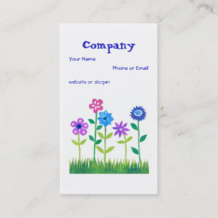 Hübsche Rosa, Blau, Mauve Blume Business Card Visitenkarte