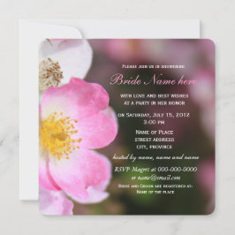 hübsche Rosa-Blume Brautparty Einladung
