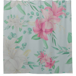 Hübsche rosa Blume Duschvorhang