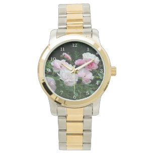 Hübsche Rosa-Blume-Fotografie Armbanduhr