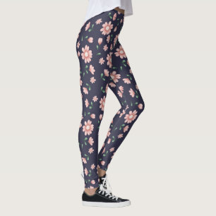 Hübsche rosa Blume für die Marine Leggings