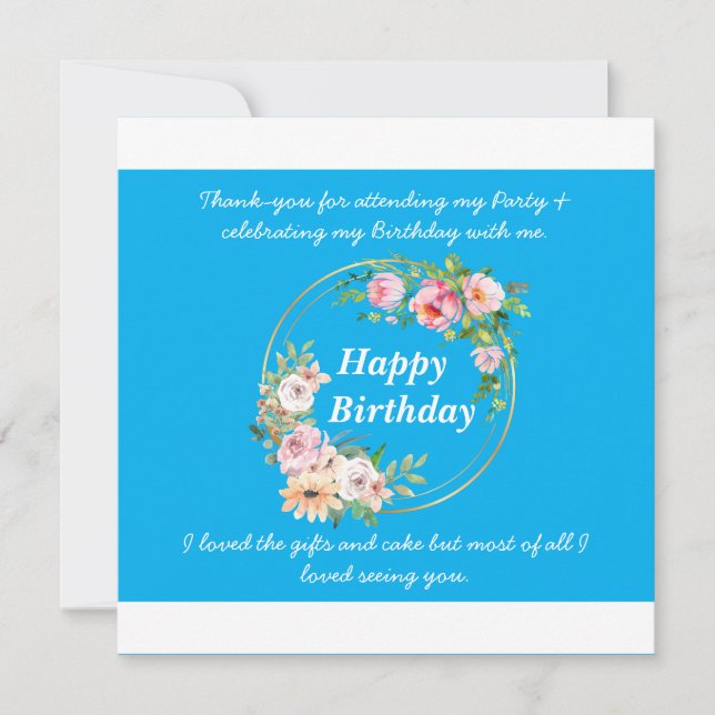 Hübsche rosa Blume Kränze Flat Danke Karte (Vorderseite)