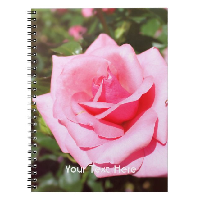 hübsche Rosa-Blume mit süßen Herzen Notizblock (Vorderseite)