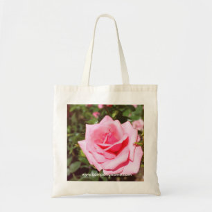 hübsche Rosa-Blume mit süßen Herzen Tragetasche