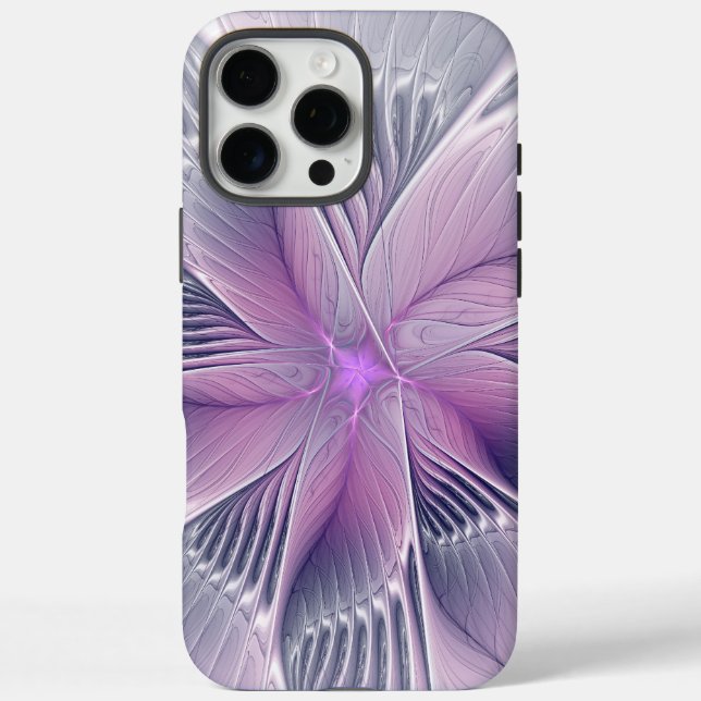 Hübsche rosa Blume Moderne Abstrakte Fraktal Kunst iPhone 16 Pro Max Hülle (Rückseite)