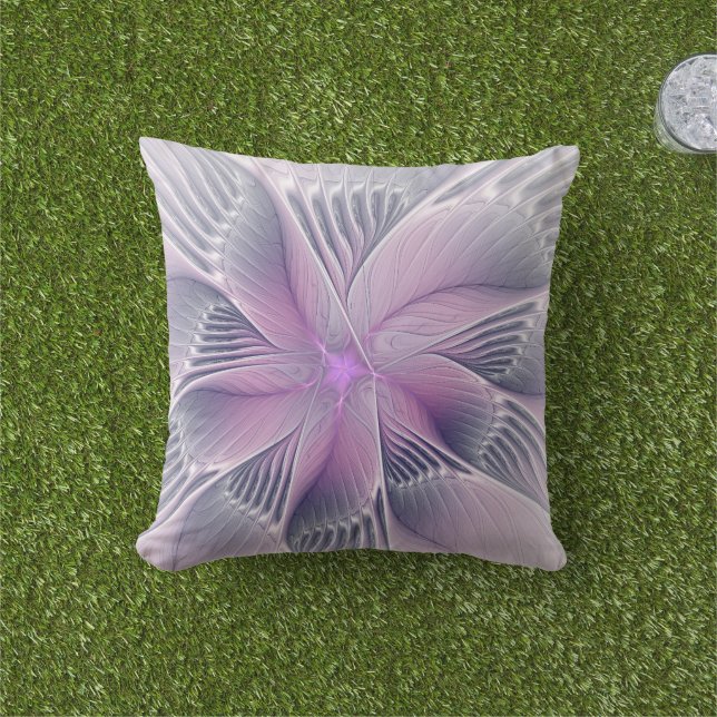 Hübsche rosa Blume Moderne Abstrakte Fraktal Kunst Kissen (Golfball-Marker)