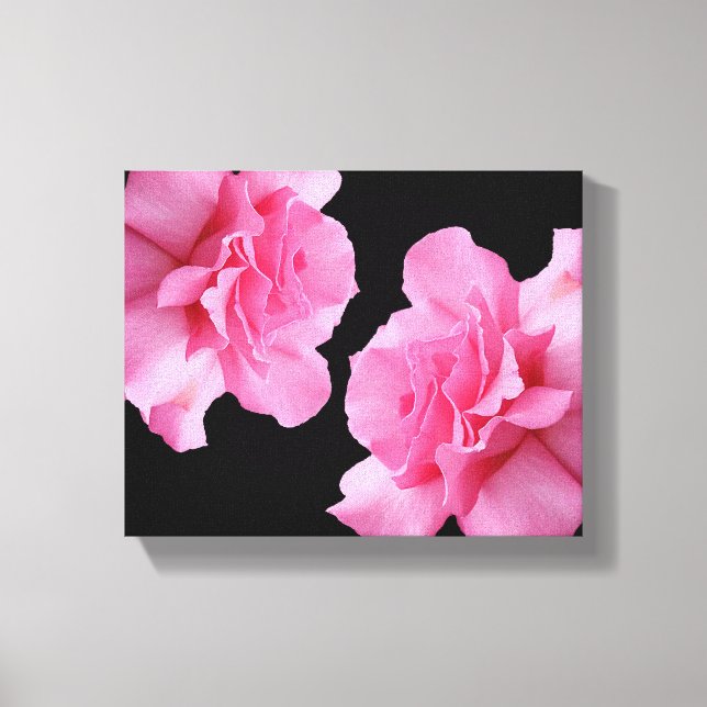 Hübsche Rosa-Blume Moderne minimalistische Blumen Leinwanddruck (Vorderseite)