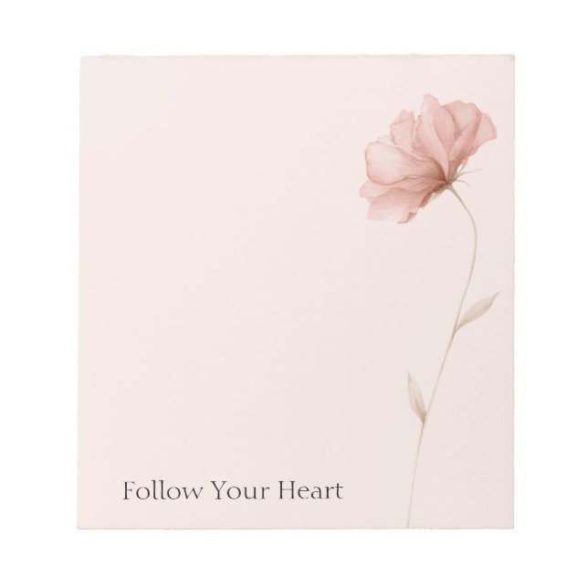 Hübsche rosa Blume Notizblock (Vorderseite)