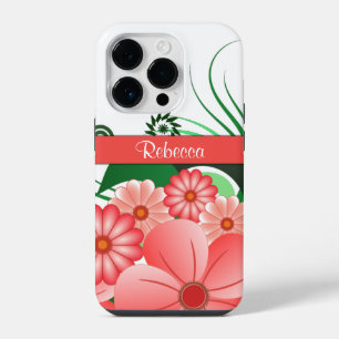 Hübsche rosa Blumen Benutzerdefinierter Name Hibis iPhone Hülle