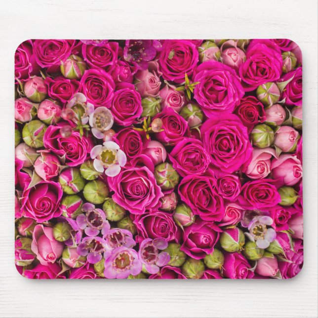 Hübsche rosa Blumen-BildMausunterlage Mousepad (Vorne)