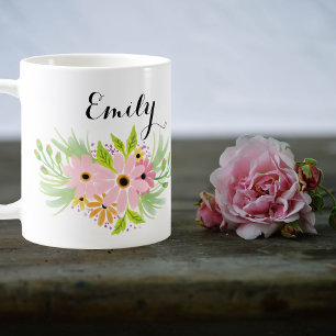 Hübsche rosa Blumen Brautjungfer Geschenk Favor Id Kaffeetasse
