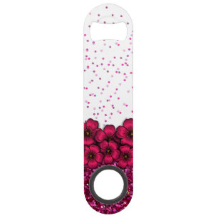 Hübsche rosa Blumen-fallender Speed Flaschenöffner