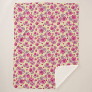 Hübsche rosa Blumen-Sherpa-Decke für sie Sherpadecke