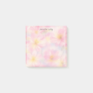 Hübsche rosa Blumen Wiese Benutzerdefinierter Name Post-it Klebezettel