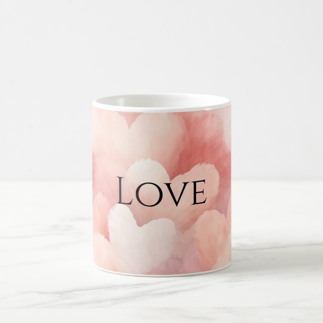 Hübsche Rosa Blush Liebe Kaffeetasse (Mittel)