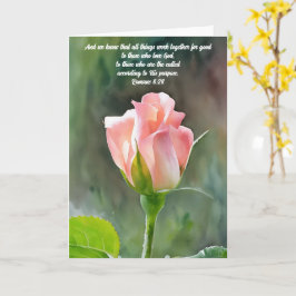 Hübsche Rosa Bud Bible Verse Art Note Card Karte