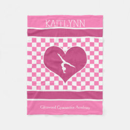 Hübsche rosa Checkered Gymnastik mit Monogramm Fleecedecke