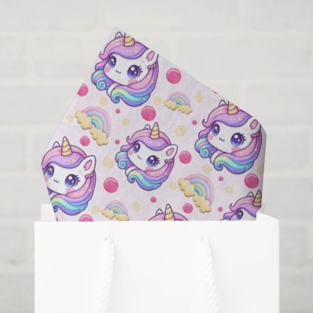 Hübsche rosa Einhörner Seidenpapier (Geschenktüte)