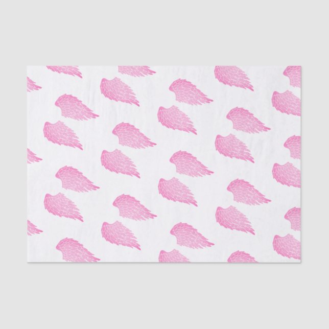 Hübsche rosa Engels-Flügel u. Weiß Seidenpapier (Vorderseite)