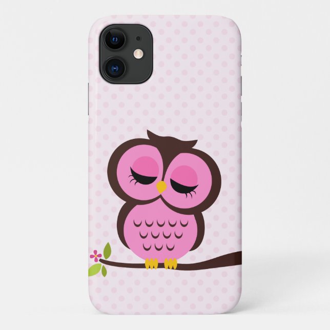Hübsche rosa Eule Case-Mate iPhone Hülle (Rückseite)