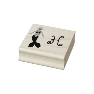 Hübsche rosa Fantasy Meerjungfrau individuelle Mon Gummistempel