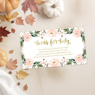 Hübsche rosa florale Babyshower-Bücher für Baby Begleitkarte