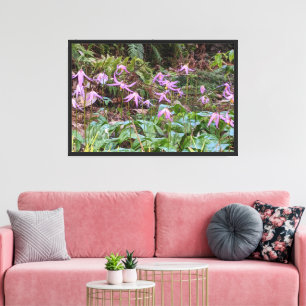 Hübsche Rosa Forelle Lilies Floral Leinwanddruck