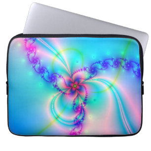 Hübsche rosa fraktale Blume  Laptopschutzhülle