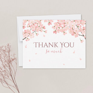 Hübsche Rosa Frühlingssakura Japanische Kirschblüt Dankeskarte